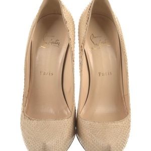 Christian Louboutin Snake skin  pumps natural color